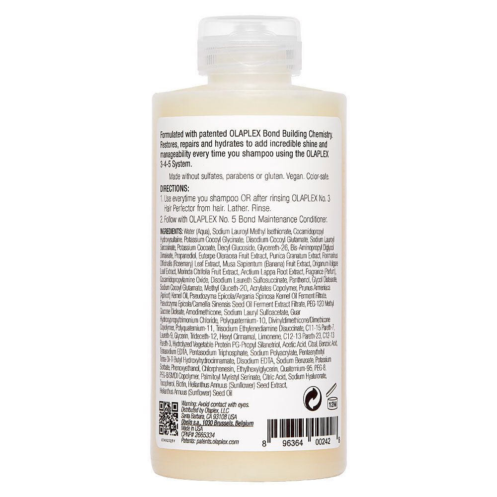 Olaplex No. 4 Bond Maintenance Shampoo – Rückseite der Verpackung